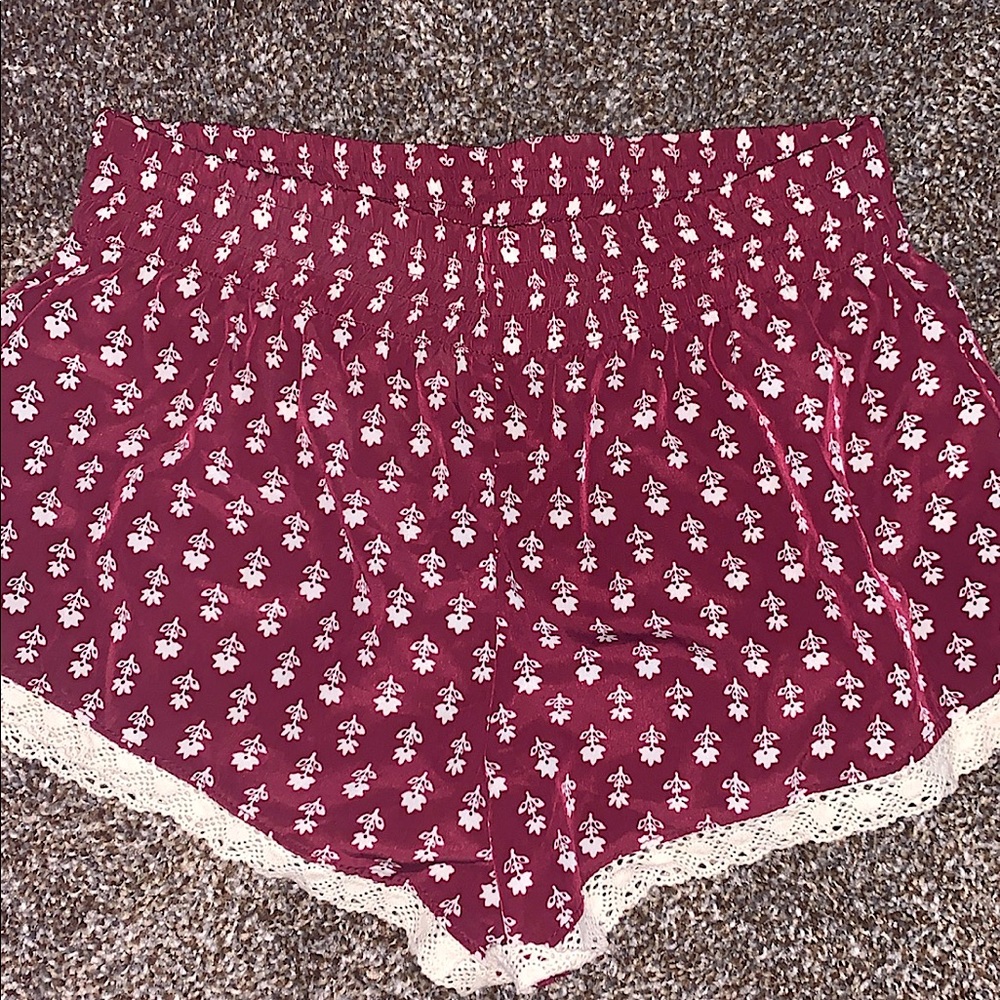 Floral lace shorts